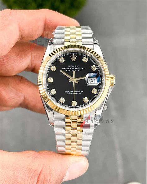 rolex datejust 36 two tone diamond dial|rolex 36mm datejust diamond bezel.